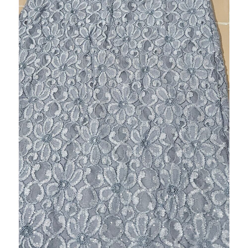 NWT R & M Richards Lace Shift Dress Size 10 Medium Gray Pearls Beaded - Picture 6 of 7